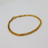 Italian Gold On Sterling Silver Spiga Chain Bracelet Contemporary c2000