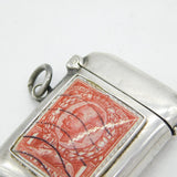 Edwardian Sterling Silver & Enamel Postage Stamp Lighter Antique Birmingham