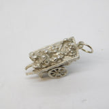 Sterling Silver Fruit Cart Charm Pendant Vintage c1970