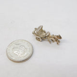 Sterling Silver Horse & Carriage Charm Pendant Vintage c1970