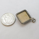 Sterling Silver Delft Pottery Charm Pendant Vintage c1970s