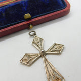 Sterling Silver Filigree Crucifix Charm Pendant Vintage c1970