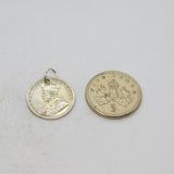 George V Sterling Silver Indian 2 Annas Coin Charm Pendant Antique 1917