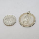 Sterling Silver Queen Victoria Shilling Coin Charm Pendant Antique 1887
