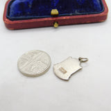 Sterling Silver Enamel Wales Shield Charm Pendant Vintage c1970