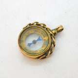 Edwardian 9ct Yellow Gold Working Compass Fob Pendant Antique c1910s