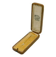 Edwardian Tooled Leather Jewellery Stick Pin Box Antique c1910s