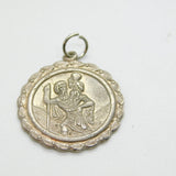 Sterling Silver St Christopher Coin Charm Pendant Vintage c1970