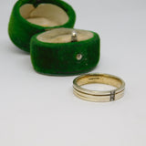 Sterling Silver Gilt Triple Band CZ Set Band Ring Vintage c2008 Size T 1/2