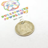 Sterling Silver Queen Victorian Threepence Charm Antique 1901 Victorian