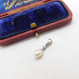 Sterling Silver and Pearl Drop Charm Pendant Vintage c1970