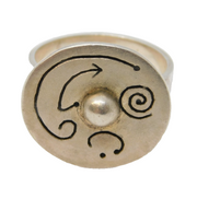 Studio Sterling Silver Spinning Crazy Face Ring Vintage c1970