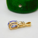 9ct Yellow Gold, Amethyst & Paste Set Pear Drop Pendant Vintage c1990 London