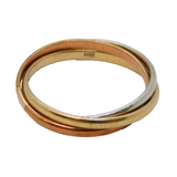Art Deco 9ct Tri-Colour Gold Trinity Wedding Ring Antique c1930s Art Deco