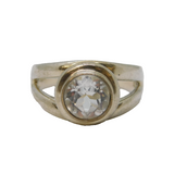 Sterling Silver Faceted Spinel Set Dress Ring Vintage c1970 Size S 1/2 UK