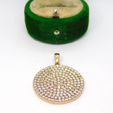 Sterling Silver Pave Set CZ Double-Sided Charm Pendant Vintage c1970