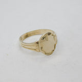 Irish Sterling Silver Engraved Pattern Signet Ring Vintage 1979 Dublin Size W