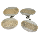 Art Deco Pair of 9ct Gold on Sterling Silver Gents Cufflinks Antique c1930s