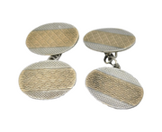 Art Deco Pair of 9ct Gold on Sterling Silver Gents Cufflinks Antique c1930s