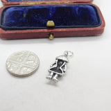Sterling Silver Cartoon Young Lady Charm Pendant Vintage c1970