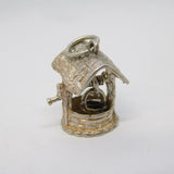 Sterling Silver Good Luck Wishing Well Charm Pendant Vintage c1970