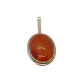 Dutch .835 Silver Jansen, Post & Cocx Red Agate Oval Pendant Antique c1930s