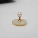 Art Deco Boxed Set of Mother of Pearl & Gold Dress Studs Antique c1920s