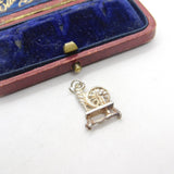 Sterling Silver Spinning Wheel Charm Pendant Vintage c1970