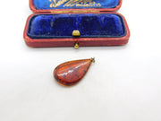 Sterling Silver Pressed Amber Drop Charm Pendant Vintage c1970