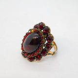 19th Century Austro-Hungarian Rolled Gold Bohemian Garnet Dress Ring Antique