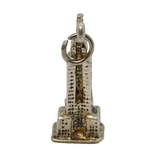 Sterling Silver City Tower Charm Pendant Vintage c1970