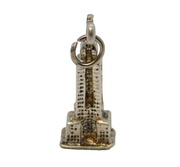 Sterling Silver City Tower Charm Pendant Vintage c1970