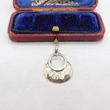 Sterling Silver Planished Drop Charm Pendant Vintage c1970