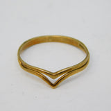 9ct Yellow Gold Wishbone Form Band Stacking Ring Vintage 1989 Birmingham