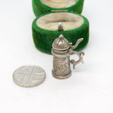 Sterling Silver German Beer 'Bier' Stein Charm Pendant Vintage c1970