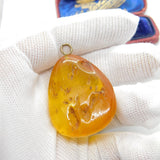 Large Victorian Natural Baltic Amber Drop Pendant Antique c1860