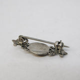 Sterling Silver Carnelian Red Agate Floral Brooch Pin Vintage c1970