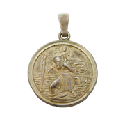 Sterling Silver St Christopher Travel Charm Pendant Vintage c1970s