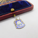 Sterling Silver and Coloured Enamel Travel Shield 'Ryde' Charm Vintage c1970