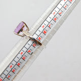 Sterling Silver Rectangle Amethyst Solitaire Dress Ring Vintage c1970 Size N 1/2