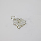 Sterling Silver Diamond Set Lucky Clover Charm Pendant Vintage c1970