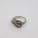 Sterling Silver Textured Oxidised Snake Statement Ring Vintage c1970 Size R