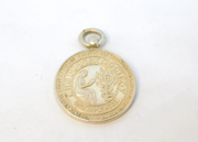 Sterling Silver "The Poetry Society" Engraved Medallion Charm Antique c1944