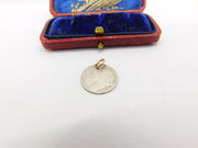 Sterling Silver Queen Victoria Threepence Coin Charm Pendant Vintage 1899