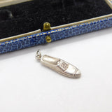 Sterling Silver Traditional Flat Shoe Charm Pendant Vintage c1970