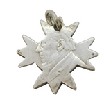 Boer War Period Sterling Silver Cross Carved Coin Fob Pendant Antique