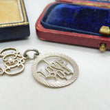 Sterling Silver 'I Love You' and 21st Birthday Key Charm Pendant Vintage c1970