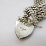 Sterling Silver Gate Link Heart Lock Clasp Charm Bracelet Vintage Birmingham