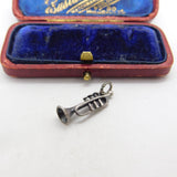 Sterling Silver Musical Trumpet Charm Pendant Vintage c1970
