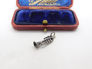 Sterling Silver Musical Trumpet Charm Pendant Vintage c1970
